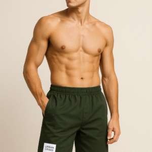 Urban Drake Men’s Bottle Green Casual Shorts